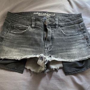 360 super stretch hi rise shortie black American Eagle Outfitters